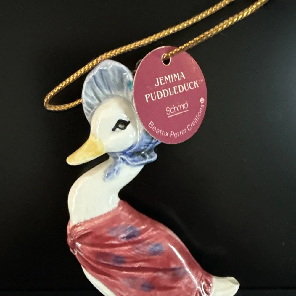 1982 Schmid Beatrix Potter Jemima Puddleduck Christmas Ornament